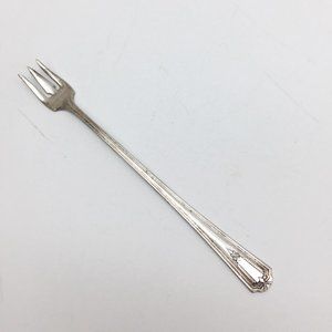 Antique SHELTON Silverplate Cocktail Seafood Shrimp Fork 6"